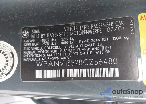 2008 BMW 528Xi from USA, damaged, VIN WBANV13528CZ56480